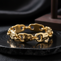 Nugget Solid White/Yellow/Rose Gold Handmade Bracelet , 25mm, 6.5-10 Inch